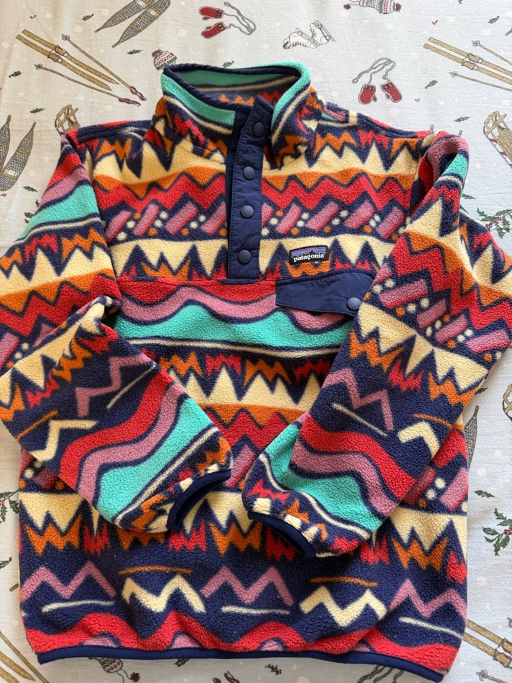 Patagonia Men’s Multicolor Geometric Fleece Zip-Up Pullover